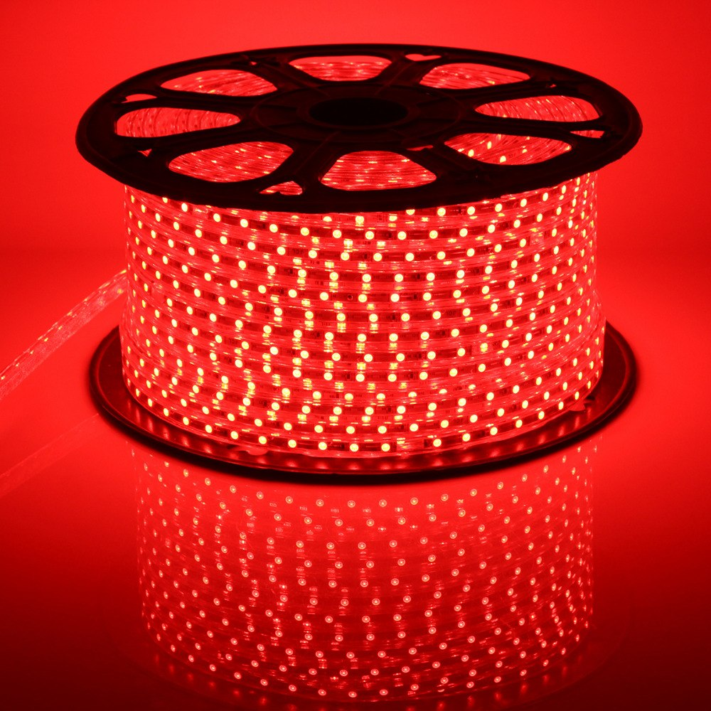 FITA LED EM SILICONE 5050 12W 1000LM VERMELHO IP65 230V