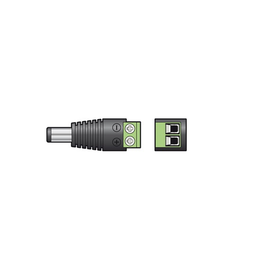 Ficha DC 2.1 mm Macho com parafusos em terminal
