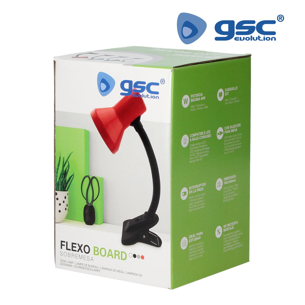 Flexo com prancheta E27 40W- Cinza