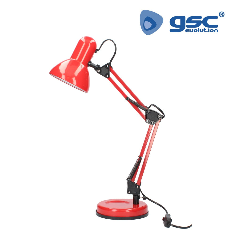 Candeeiro de mesa Flexo tradicional E27 40W- Vermelho