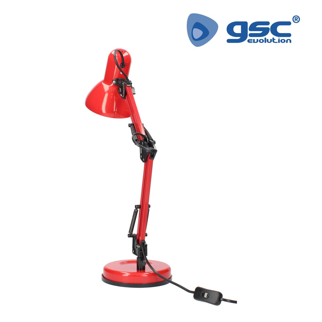 Candeeiro de mesa Flexo tradicional E27 40W- Vermelho