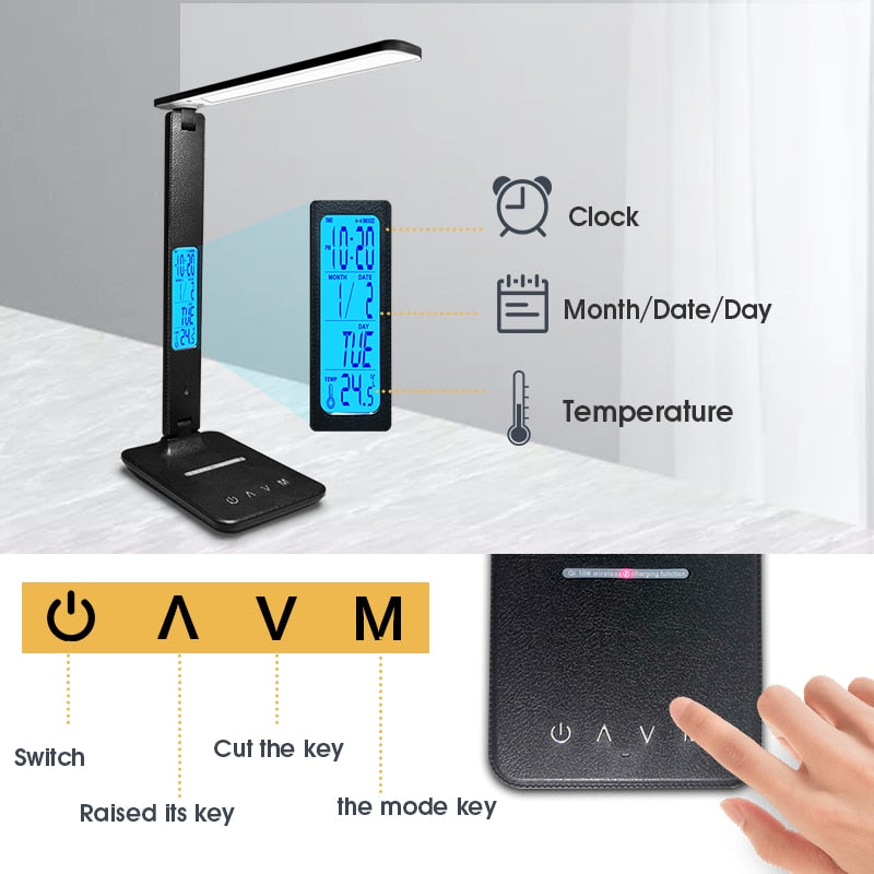 Lampe de bureau 10W QI LED Recharge sans fil