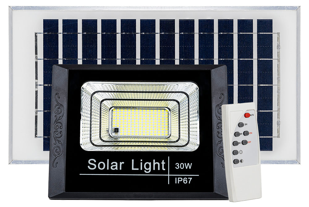 PROJECTEUR LED SOLAIRE AVEC COMMANDE ANTHRACITE 30W / 60W / 100W / 200W
