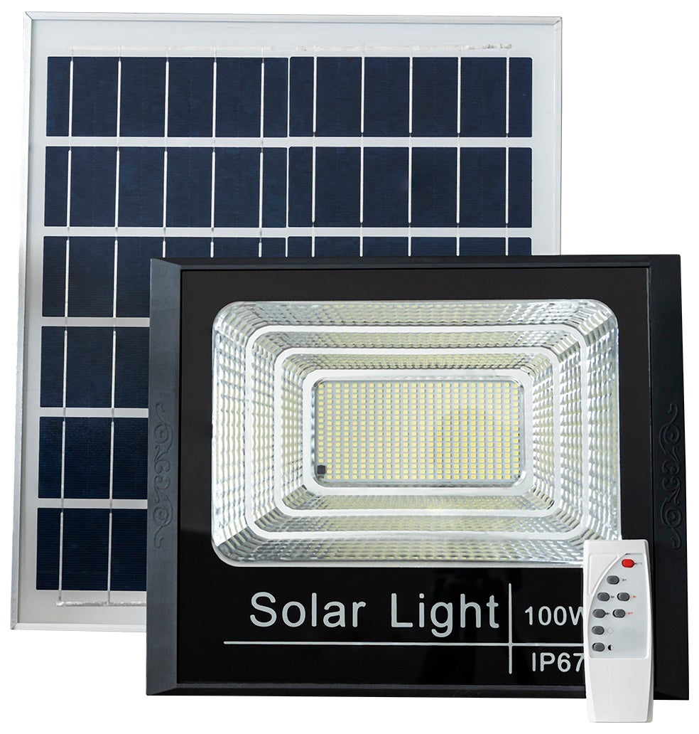 PROJECTEUR LED SOLAIRE AVEC COMMANDE ANTHRACITE 30W / 60W / 100W / 200W