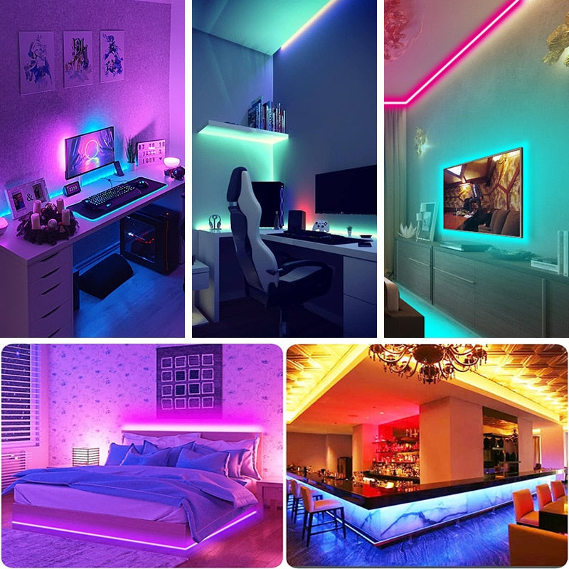 Wifi bande lumineuse LED musique synchronisation RGB 5050 Alexa LED bande bande lumineuse intelligente fête salle décor TV rétro éclairage