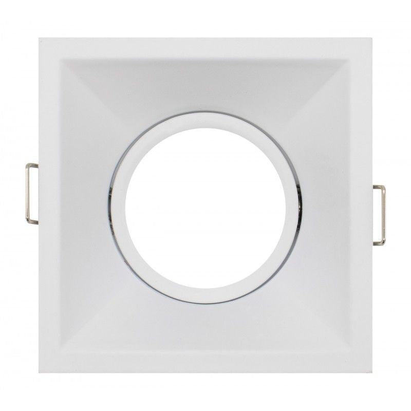 ARO GU10 RECUADO ORIENTÁVEL MAXLED ALUMÍNIO QUADRADO BRANCO / PRETO
