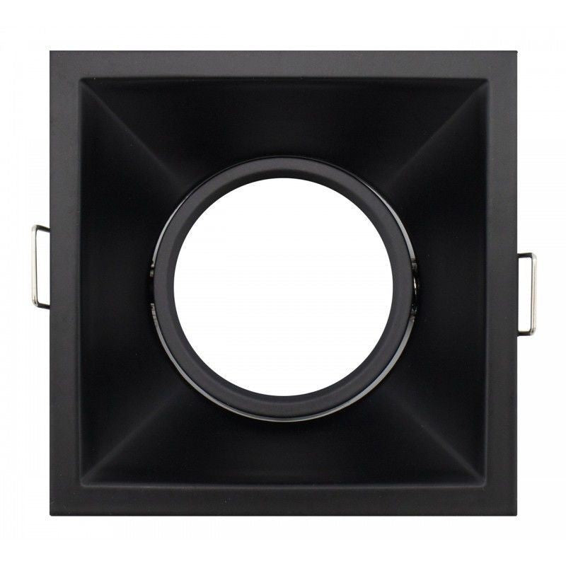 ARO GU10 RECUADO ORIENTÁVEL MAXLED ALUMÍNIO QUADRADO BRANCO / PRETO