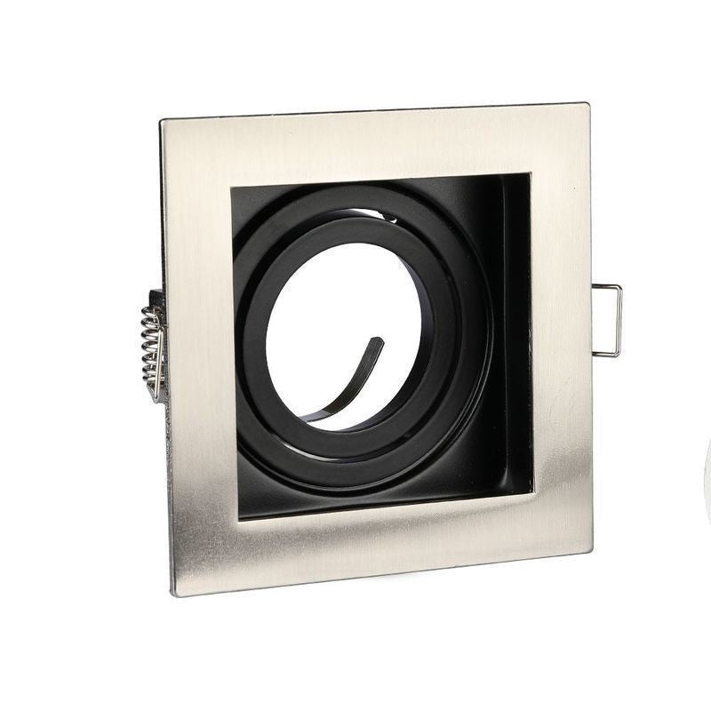 ARO MÓVEL QUADRADO ALUMÍNIO GU10 BRANCO E PRETO / NÍQUEL E PRETO