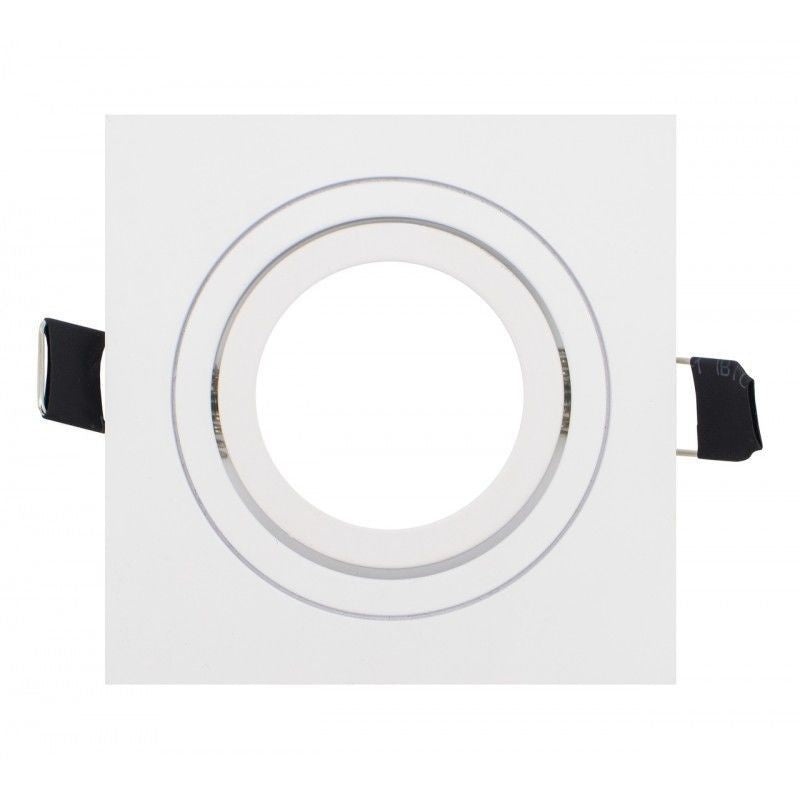 ARO MÓVEL QUADRADO ALUMÍNIO / BRANCO GU10 MR16