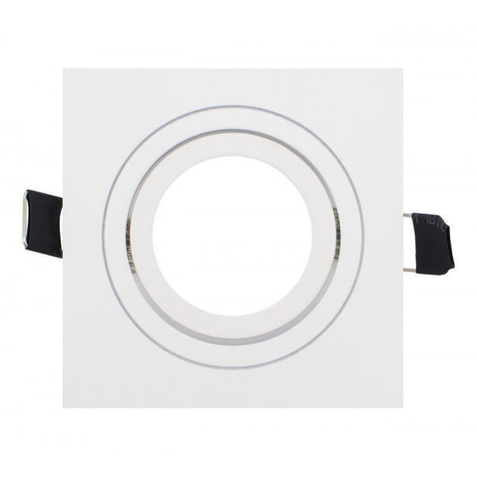 ALUMINUM SQUARE MOUNT RING / WHITE GU10 MR16