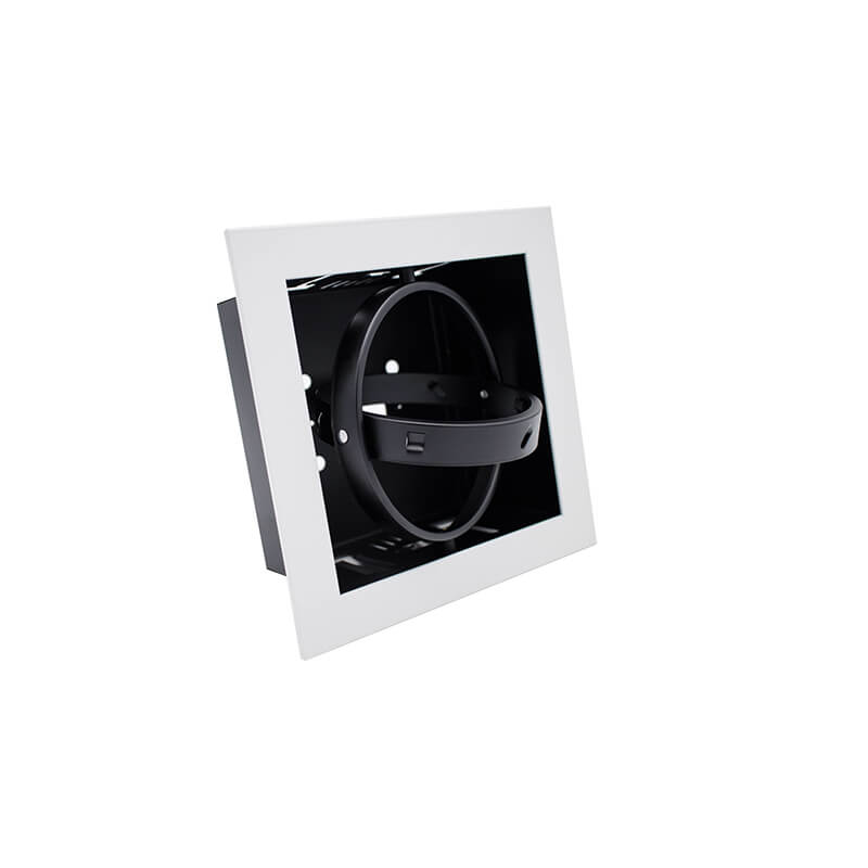 ARO MÓVEL QUADRADO ALUMÍNIO GU10 BRANCO E PRETO / NÍQUEL E PRETO