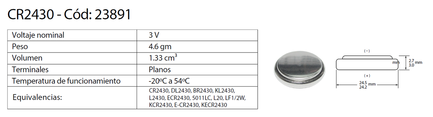 PILHA LÍTIO ENERGY 2450 BL 1U