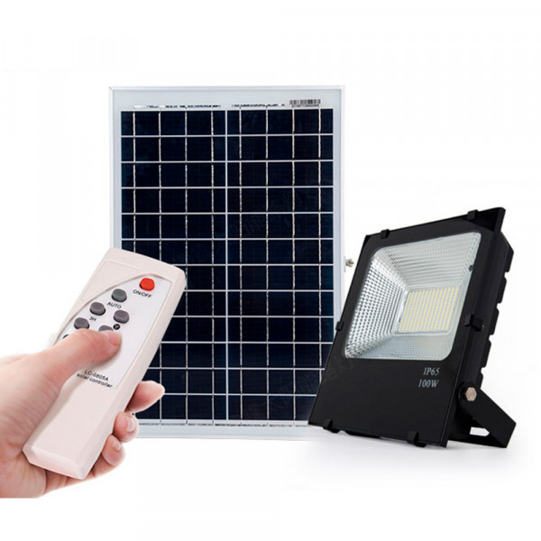 PROJECTEUR LED SOLAIRE AVEC COMMANDE ANTHRACITE 30W / 60W / 100W / 200W