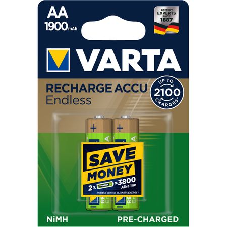 PACK 2 Piles AA Ni-MH 1900mAh 1.2V VARTA