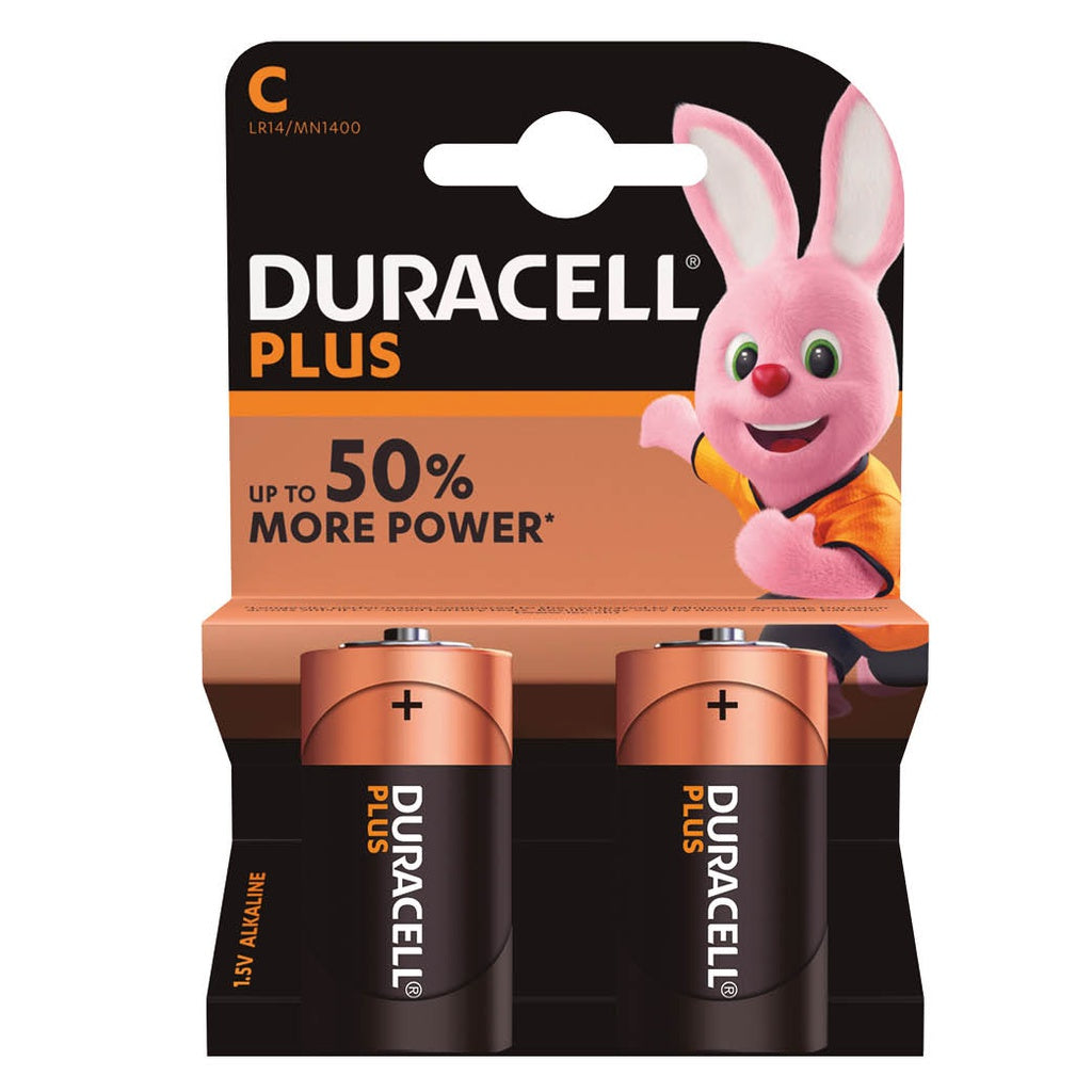Pilha alcalina DURACELL Plus LR14 (C), Blister 2.