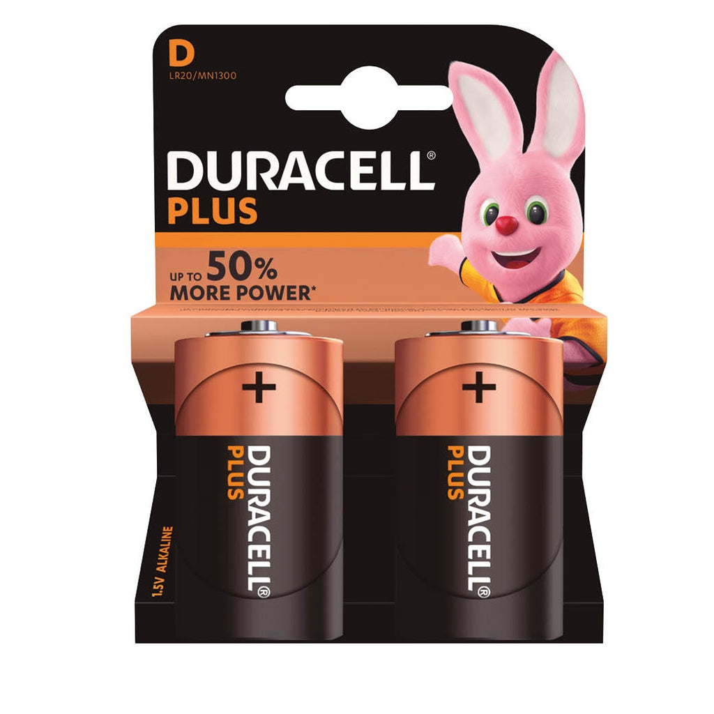 Pilha alcalina DURACELL Plus LR20 (D), Blister 2.
