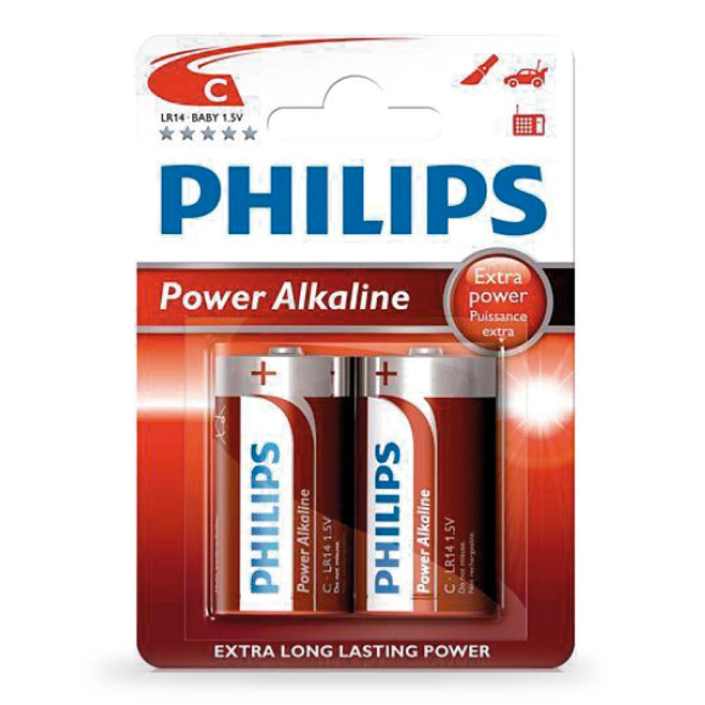 Pilha alcalina PHILIPS LR14 (C) Blister 2 un.