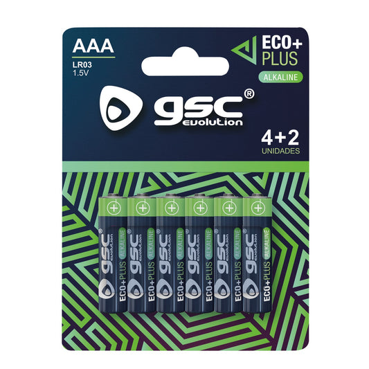 Pilha alcalina GSC evolution LR03 (AAA) Pack 6u