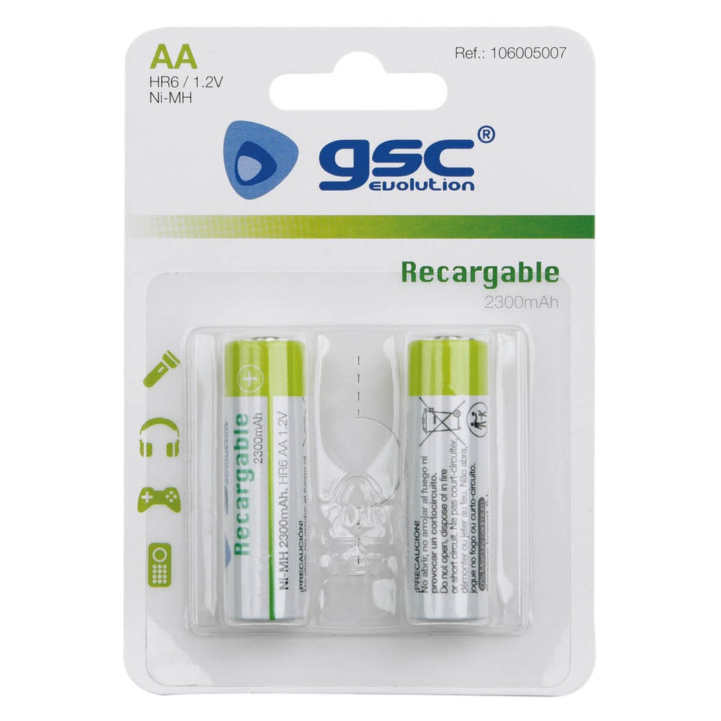 Pilha recargable GSC HR6 (AA) 1,2V 2300mAh Blister 2uds.