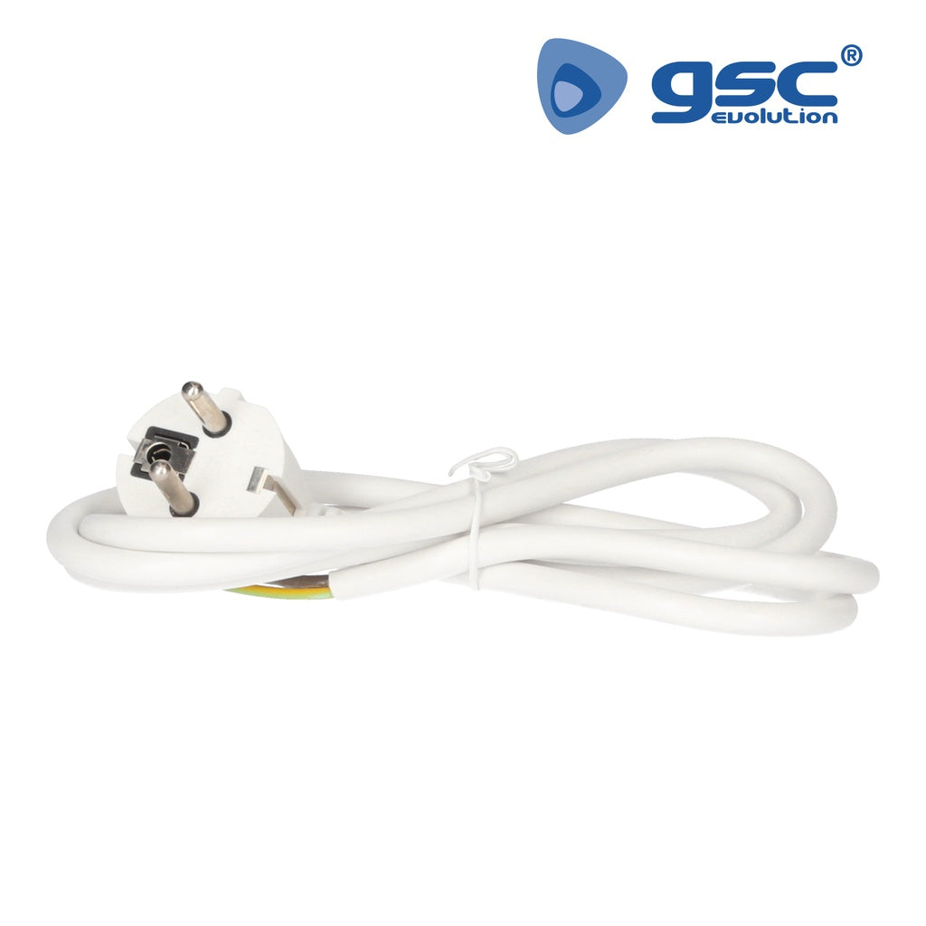 Conexão de cabo de PVC + schuko (3x1,0mm) 1,5M Branco