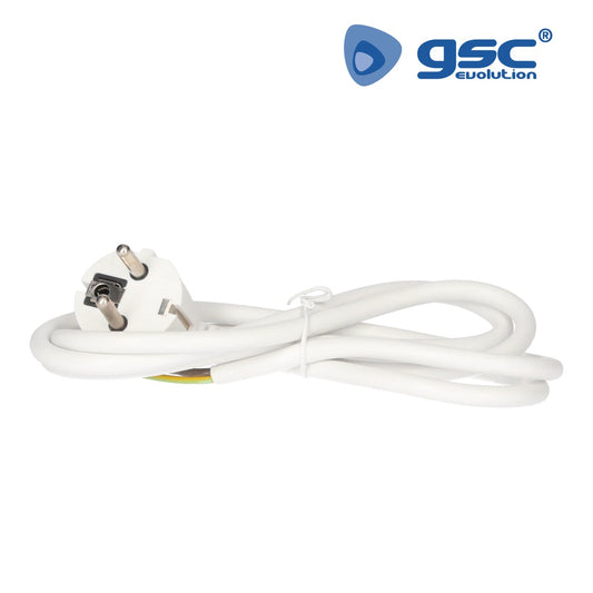 Conexão de cabo de PVC + schuko (3x1,0mm) 1,5M Branco