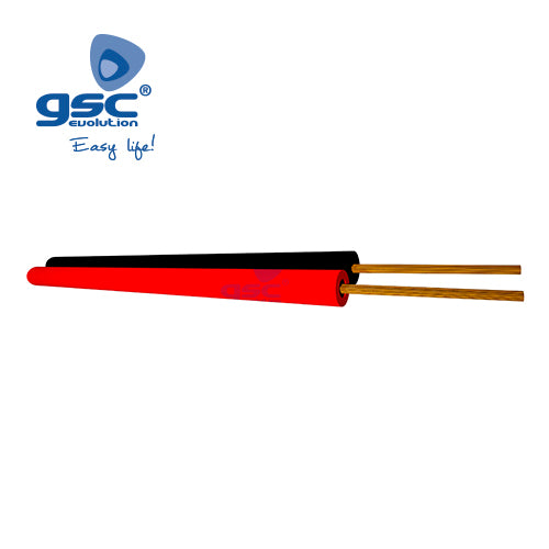 Rolo de cabo paralelo 100M (2x0,75mm) Vermelho/Preto