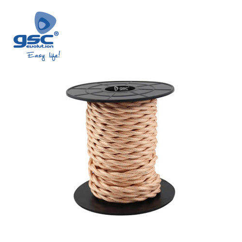 Textile cable 10M (2x0.75mm) copper braided 