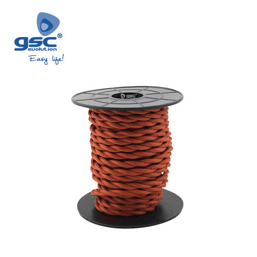 Textile cable 10M (2x0.75mm) copper braided 
