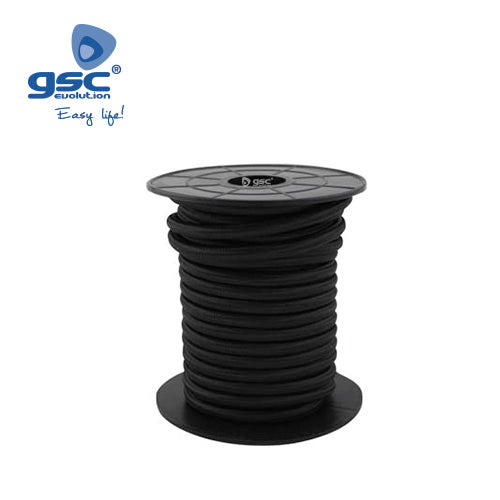 Textile cable 10M (2x0.75mm) Black 