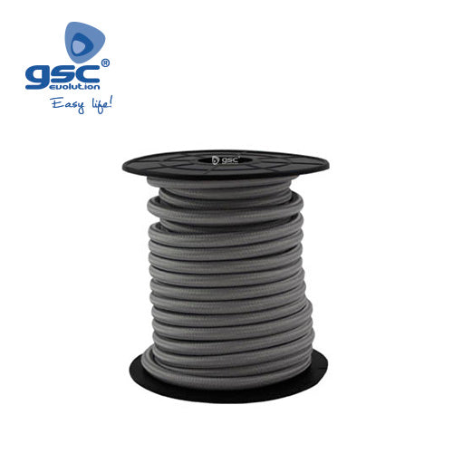 Textile cable 10M (2x0.75mm) Gray 