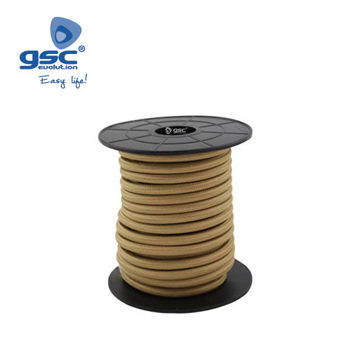 Textile cable 10M (2x0.75mm) Light brown 