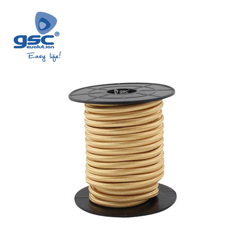 Textile cable 10M (2x0.75mm) Golden 
