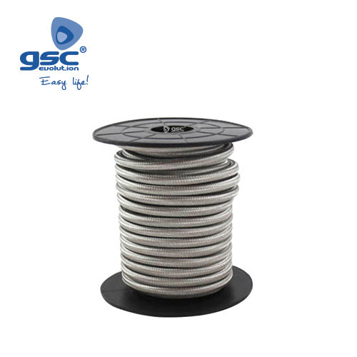 Textile cable 10M (2x0.75mm) Silver 