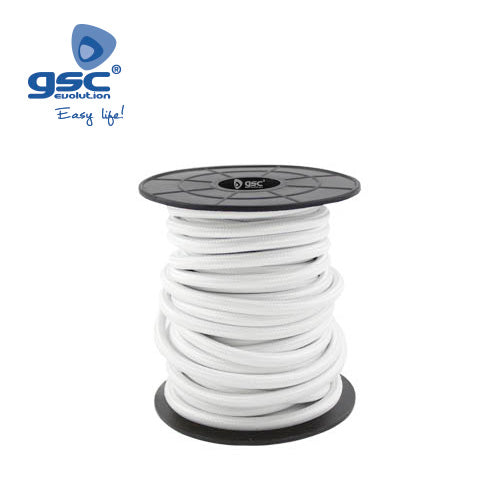 Textile cable 10M (2x0.75mm) White 