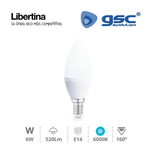 Libertina LED candle light 6W E14 6000K 