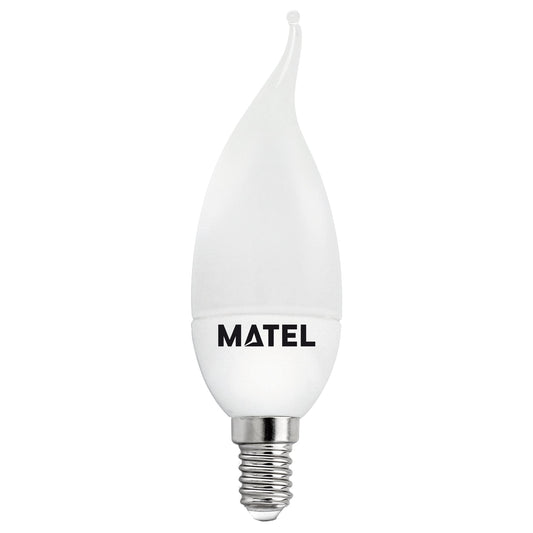 LAMPE BOUGIE FLAMME MATEL LAMPE E14 5W Blanc Froid - 6400 K 