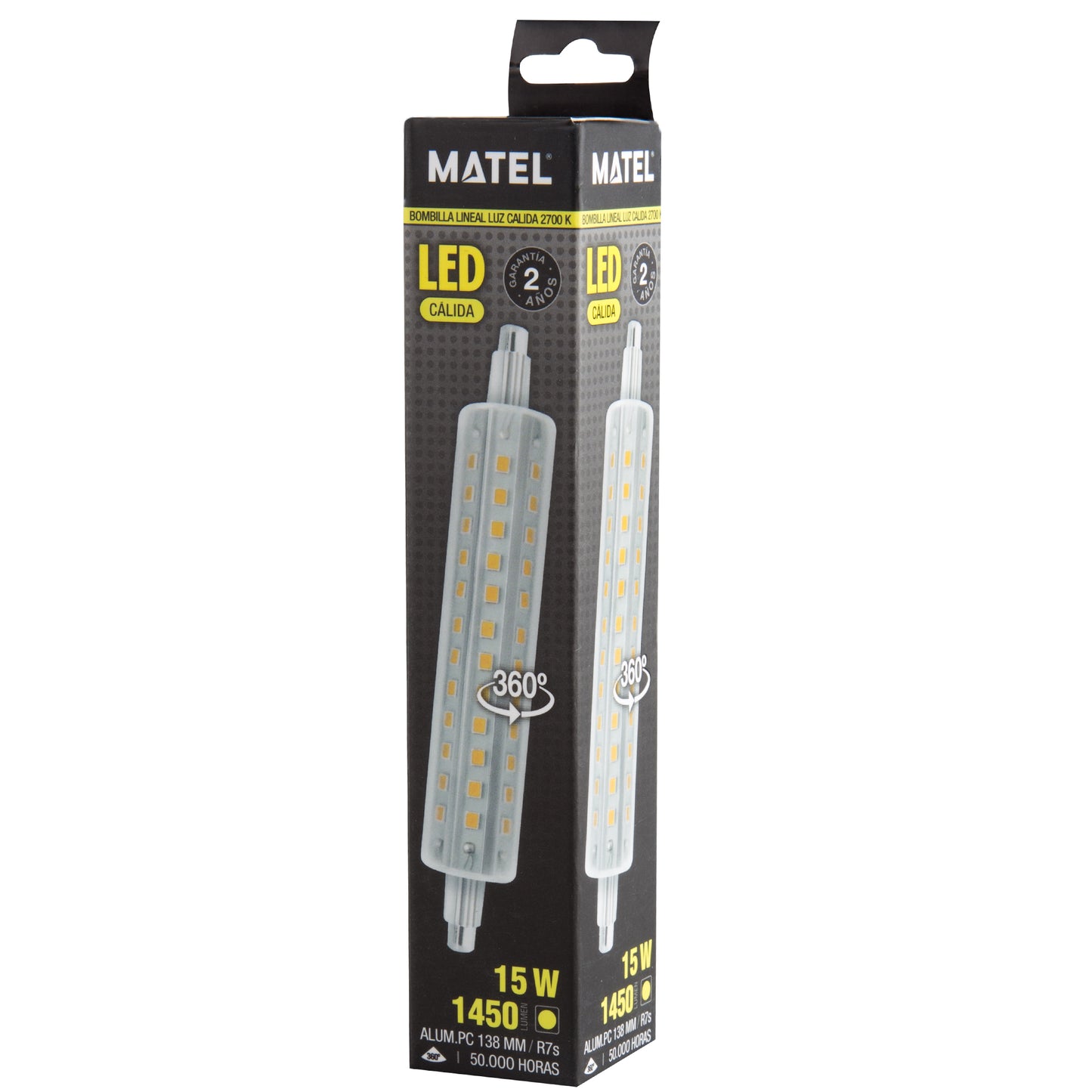 LAMPADA LED LINEAR R7S REGULAVEL 360º 180º