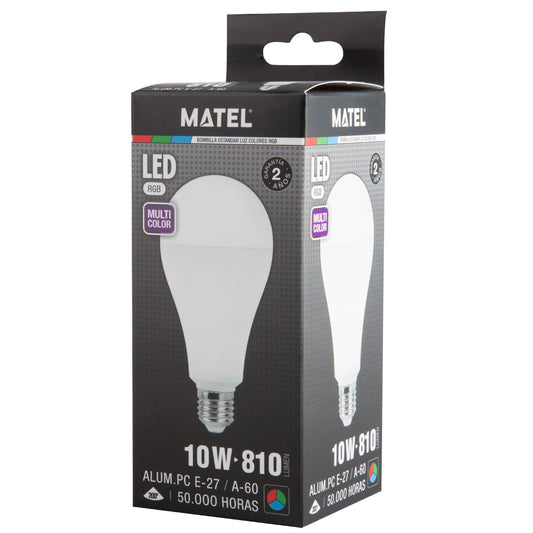LAMPADA LED RGB E27 + 4000K COM COMANDO 230V AC