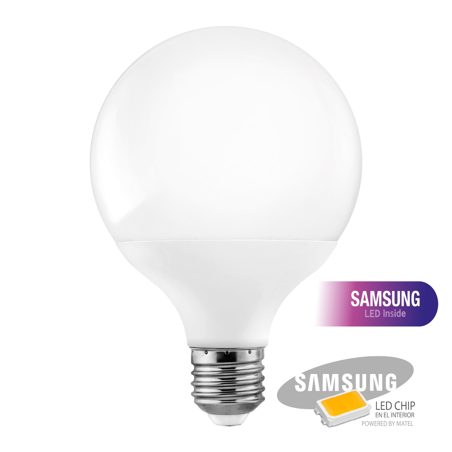 LAMPE LED MATEL GLOBE G95 PUCE SAMSUNG E27 CHAUDE 12W 