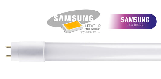 FLUORESCENT LED VERRE MATEL T8 PUCE SAMSUNG 9W FROID 