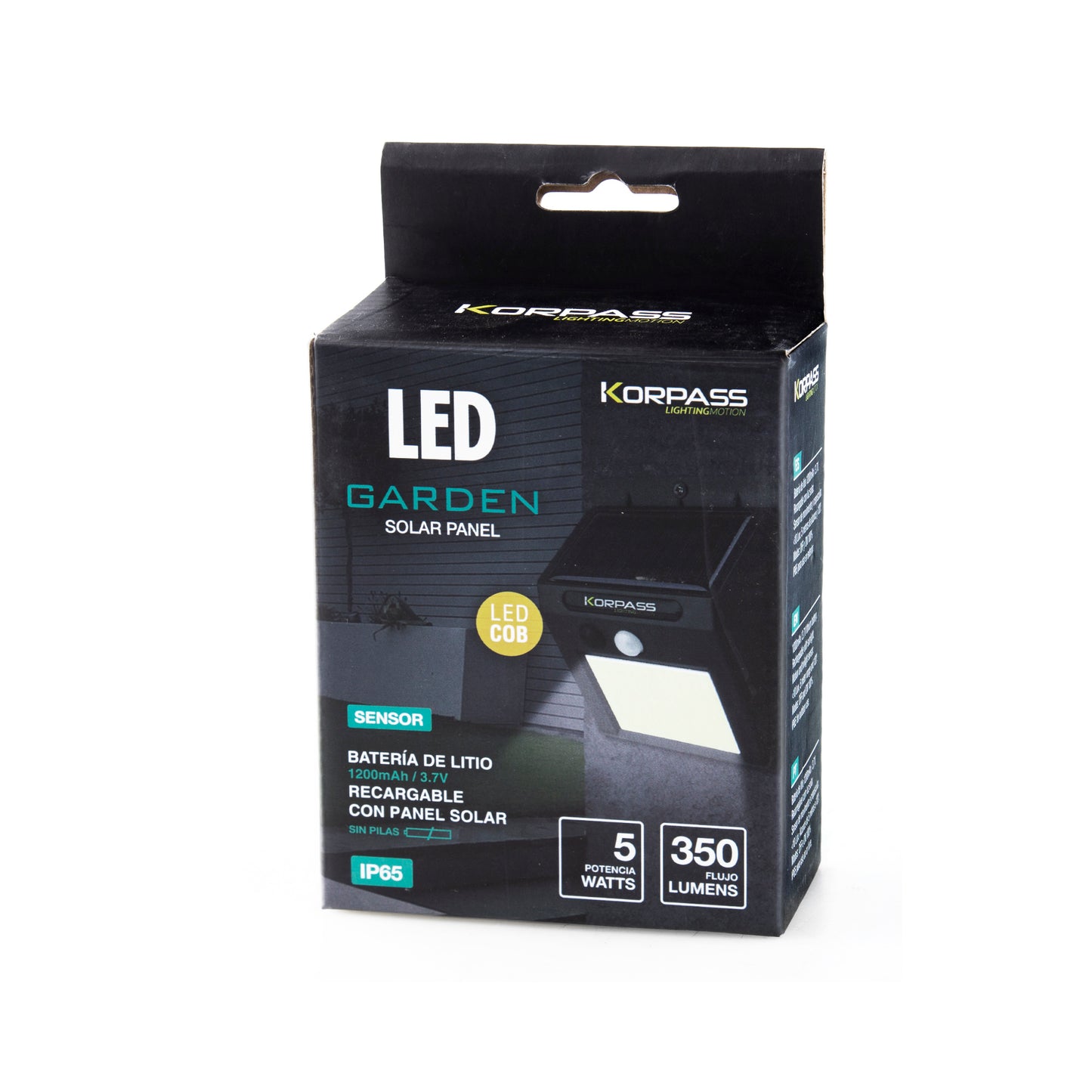 LUZ DE PAREDE SOLAR LED COB COM SENSOR 5W LUZ FRIA