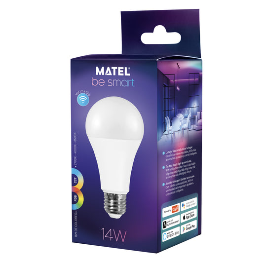 LAMPE LED STANDARD MATEL SMART WIFI E27 14W RVB 