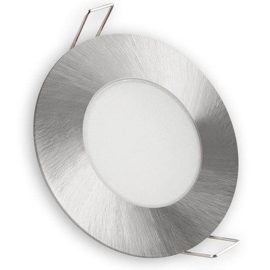 ANNEAU LED MATEL FIXE IP65 ROND NICKEL 8W FROID 