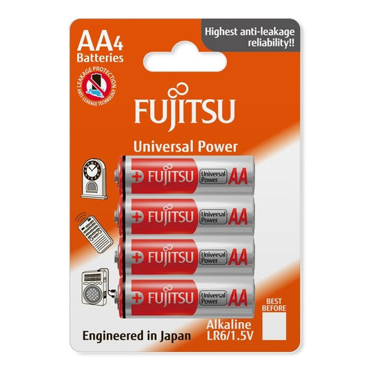 Pilhas alcalinas 1.5V LR6 / AA - Fujitsu Universal Power [4 unid.]