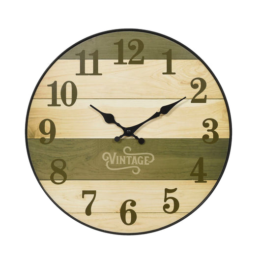 KÜKEN ROUND WOODEN EFFECT CLOCK 25 CM 