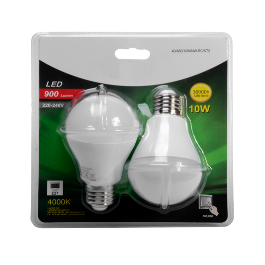 Bulb A60 10W 900LM 4000K 230V (kit 2)