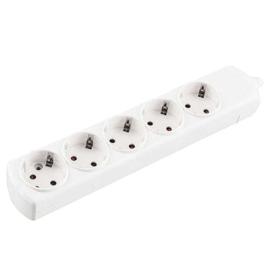 ELECTRICAL EXTENSION WIRE WITH WHITE BASE 5 OUTLETS WITHOUT CABLE