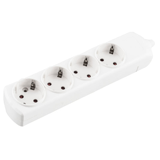 ELECTRICAL EXTENSION WIRE WITH WHITE BASE 4 OUTLETS WITHOUT CABLE