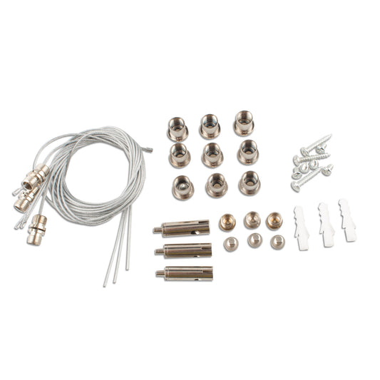 KIT WITH STEEL CABLE TO ASSEMBLE THE LED PANEL INSTALLATION ON CEILINGS 