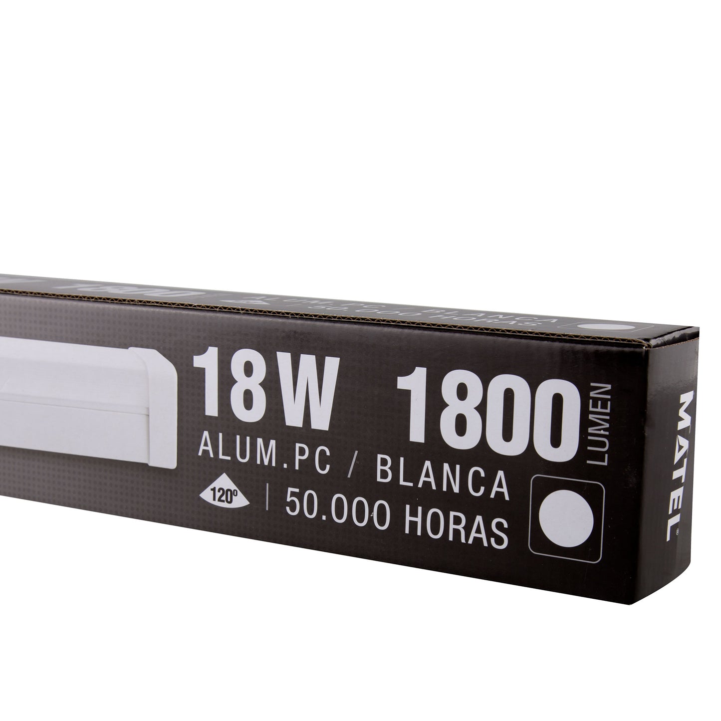 RÉGUA LED INTEGRADO TAMPA QUADRADA 18W 36W IP20 120º T8 230V AC